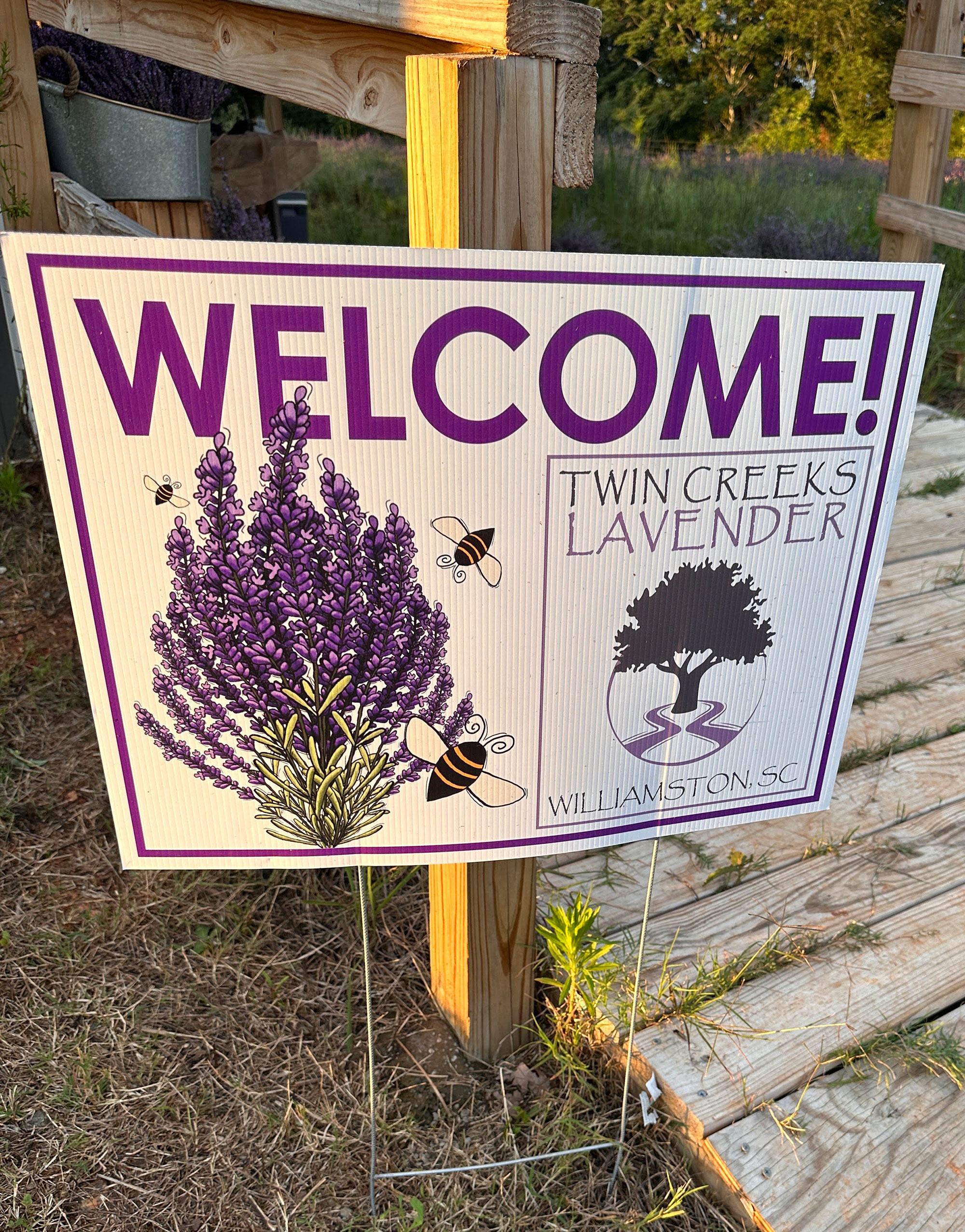Twin Creeks Lavender Welcome to the Farm Sign